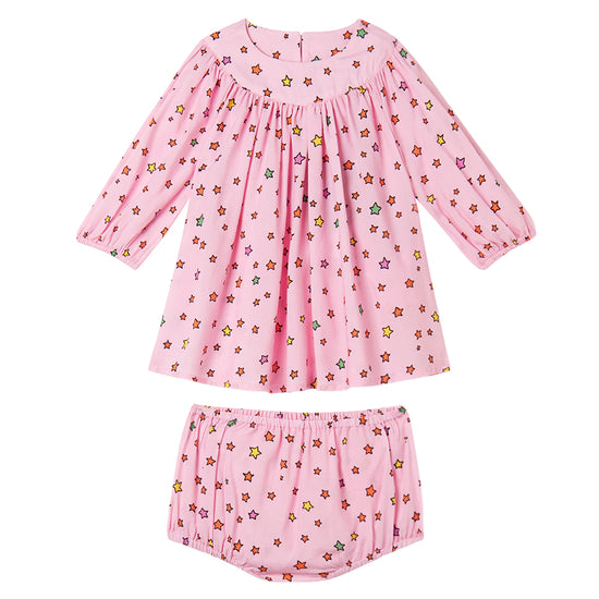 Stella McCartney Kids Ditsy Multicolour Stars All-Over Print Dress and Bloomers Set