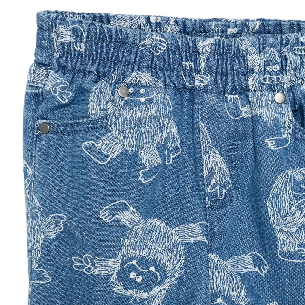 Stella McCartney Kids Yeti All-Over Print Denim Trousers