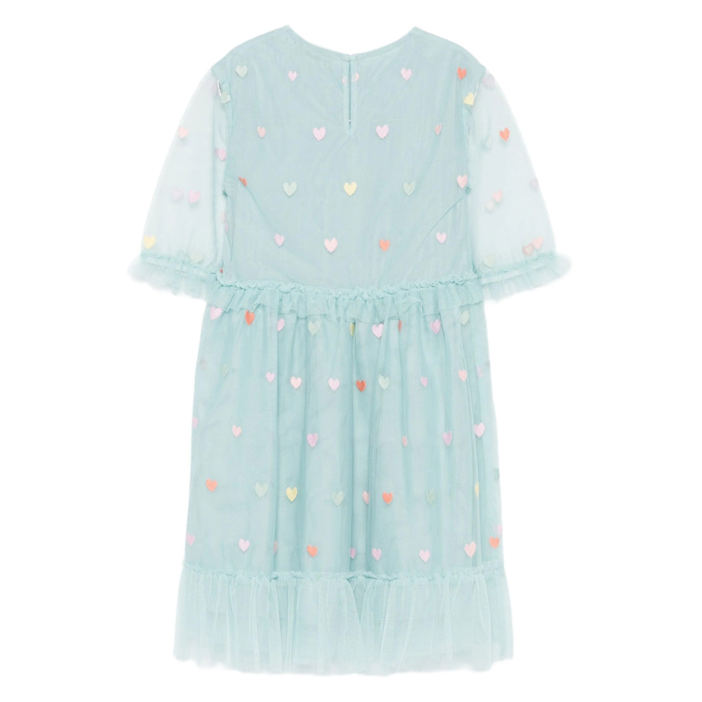 Stella McCartney Kids Tulle Hearts Embroidered Dress