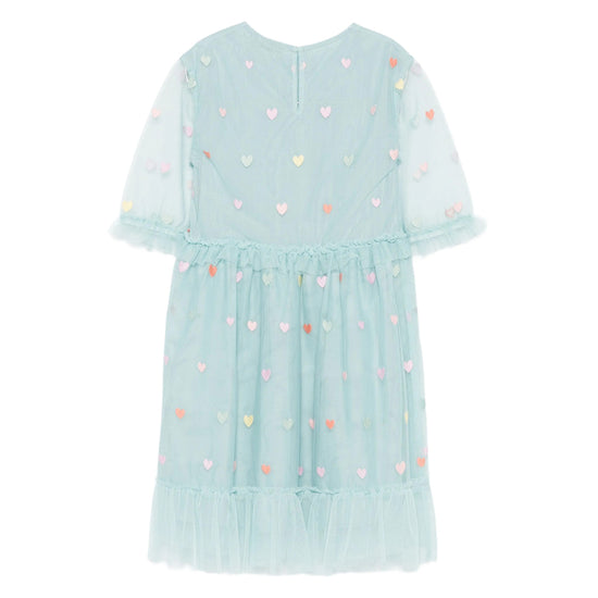 Stella McCartney Kids Tulle Hearts Embroidered Dress