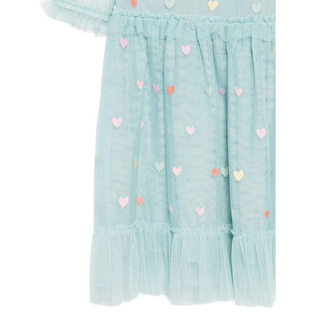 Stella McCartney Kids Tulle Hearts Embroidered Dress