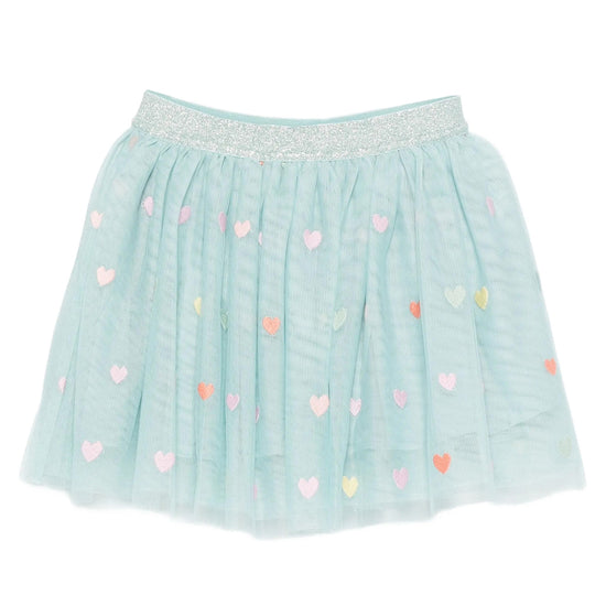 Stella McCartney Kids Tulle Hearts Embroidered Skirt