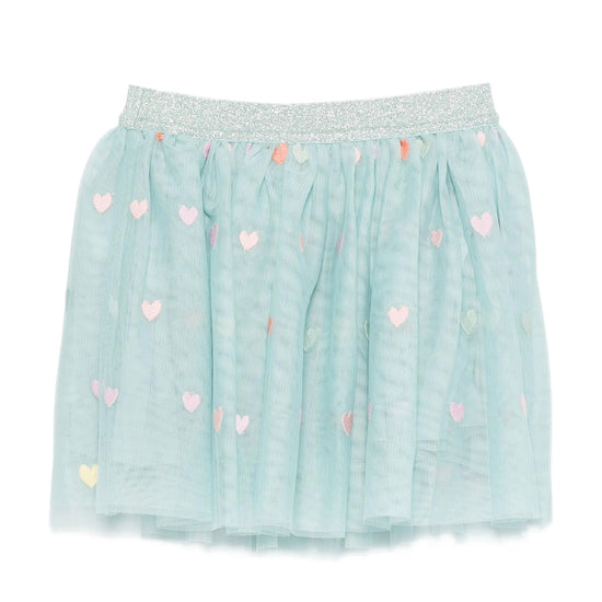Stella McCartney Kids Tulle Hearts Embroidered Skirt