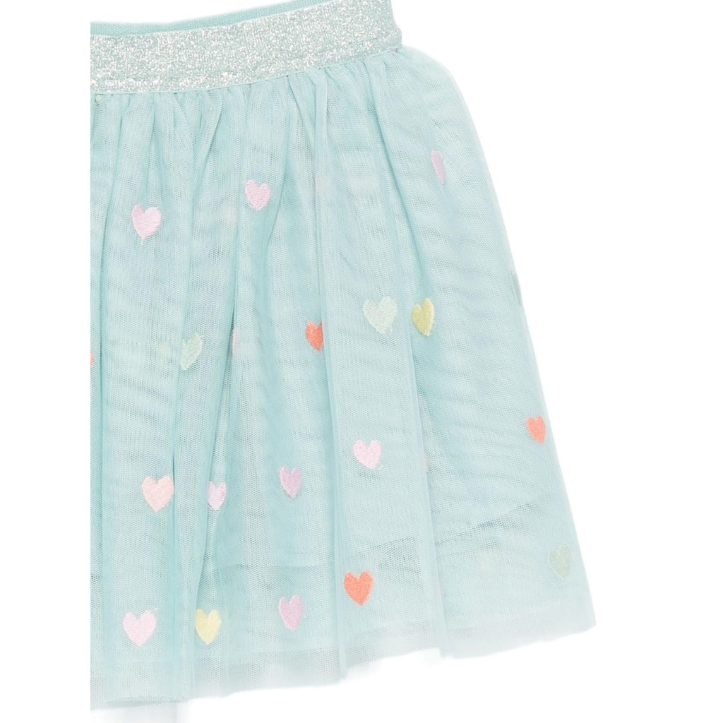 Stella McCartney Kids Tulle Hearts Embroidered Skirt