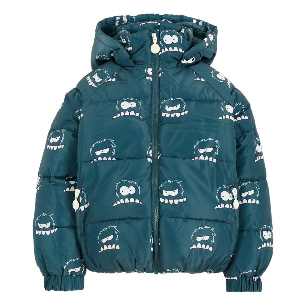 Stella McCartney Kids Yeti Faces All-Over Print Puffer Jacket