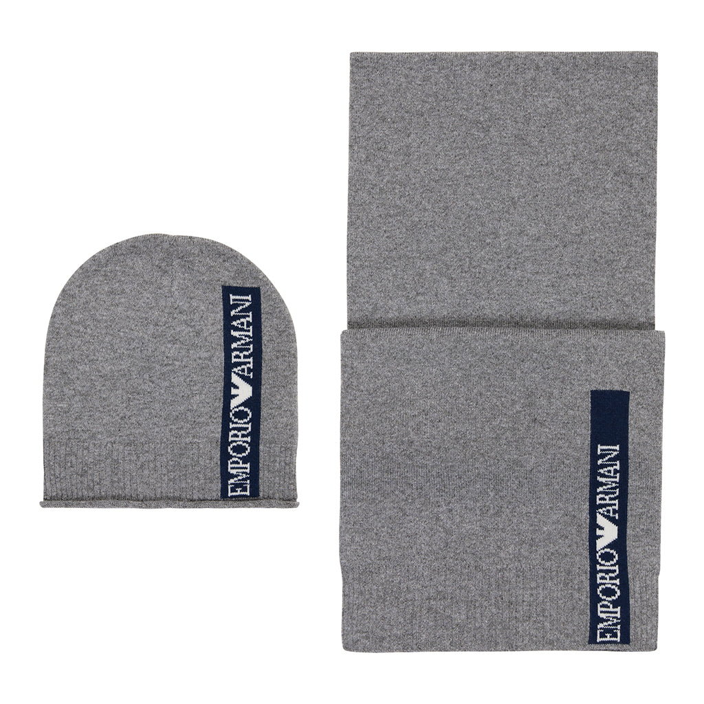 Emporio Armani Junior Beanie Hat and Scarf Set