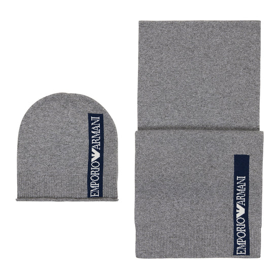 Emporio Armani Junior Beanie Hat and Scarf Set
