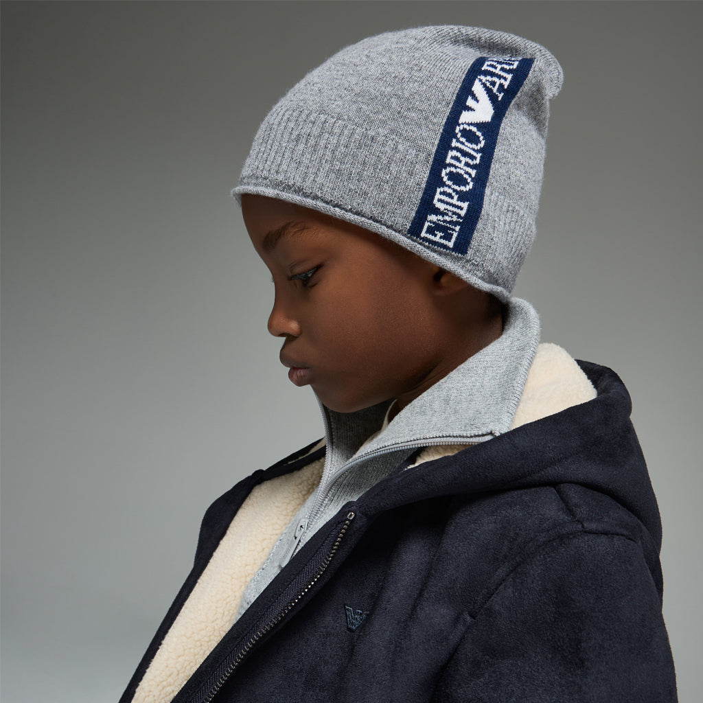 Emporio Armani Junior Beanie Hat and Scarf Set
