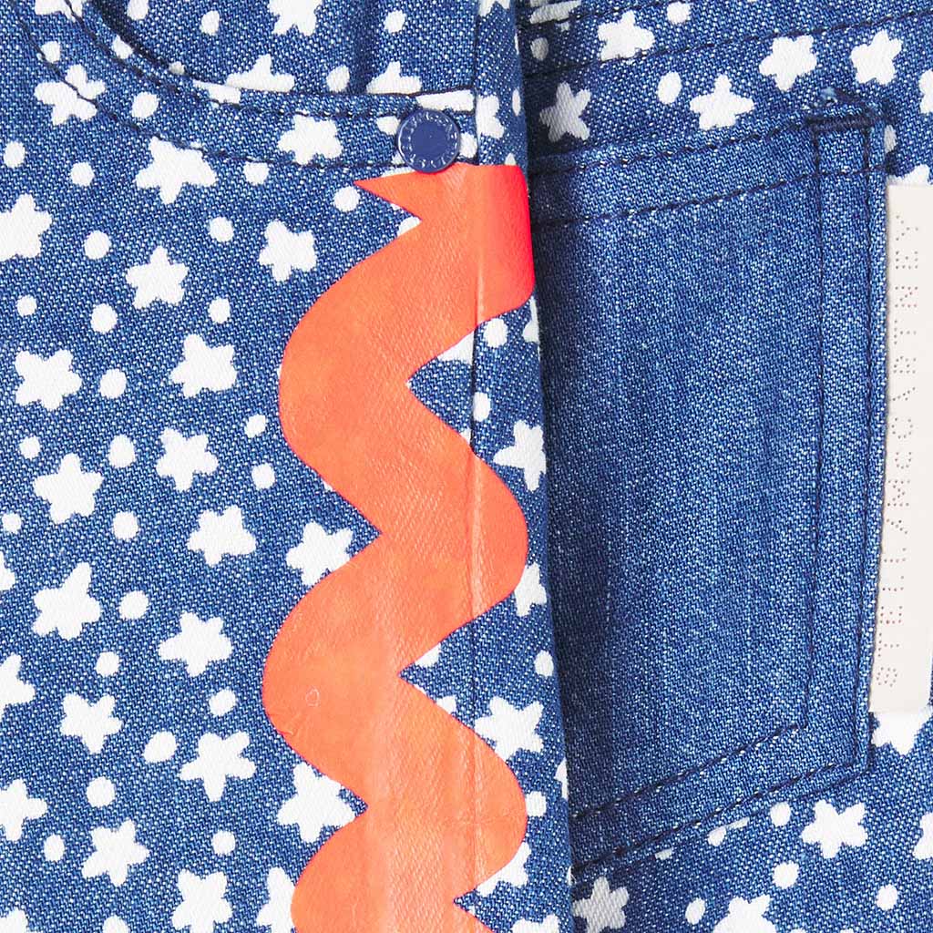 Stella McCartney Kids Denim Ditsy Stars All-Over Print Trousers