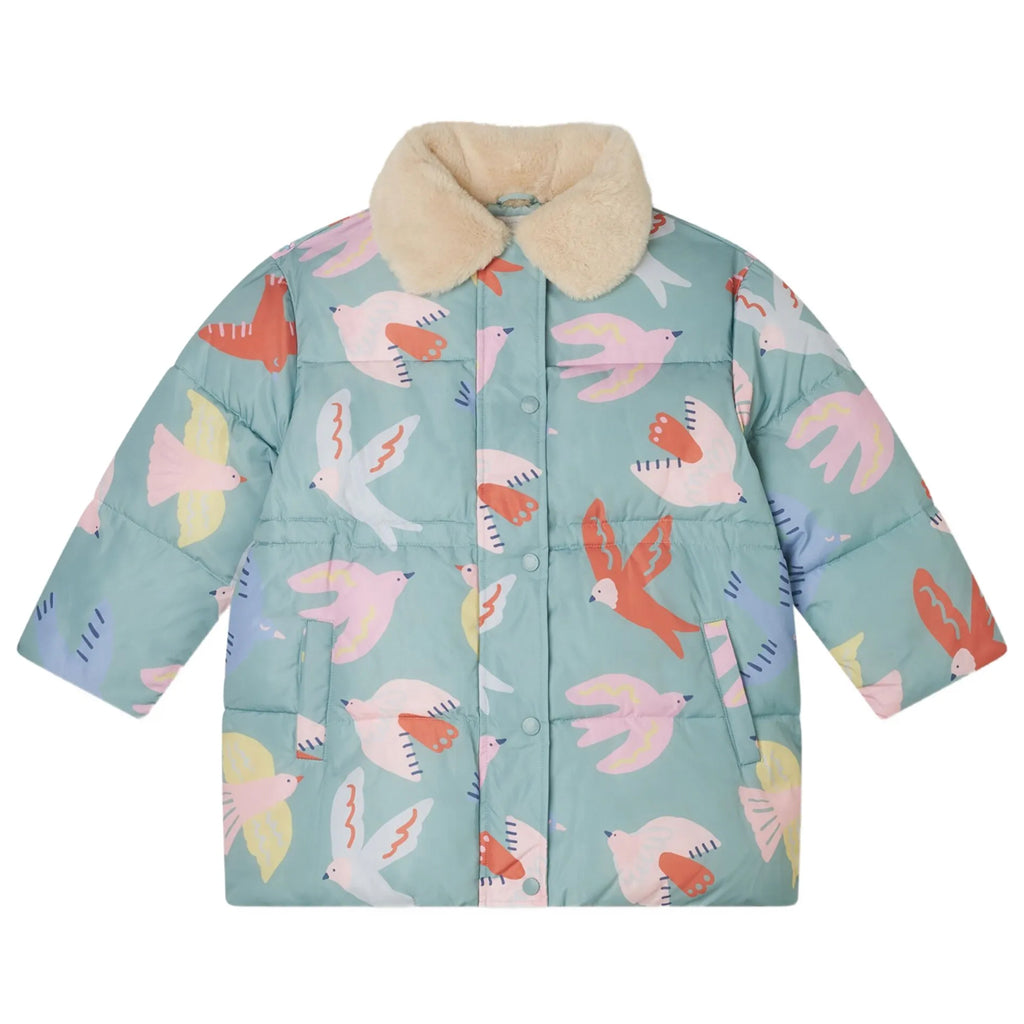 Stella McCartney Kids Birds All-Over Print Puffer Jacket