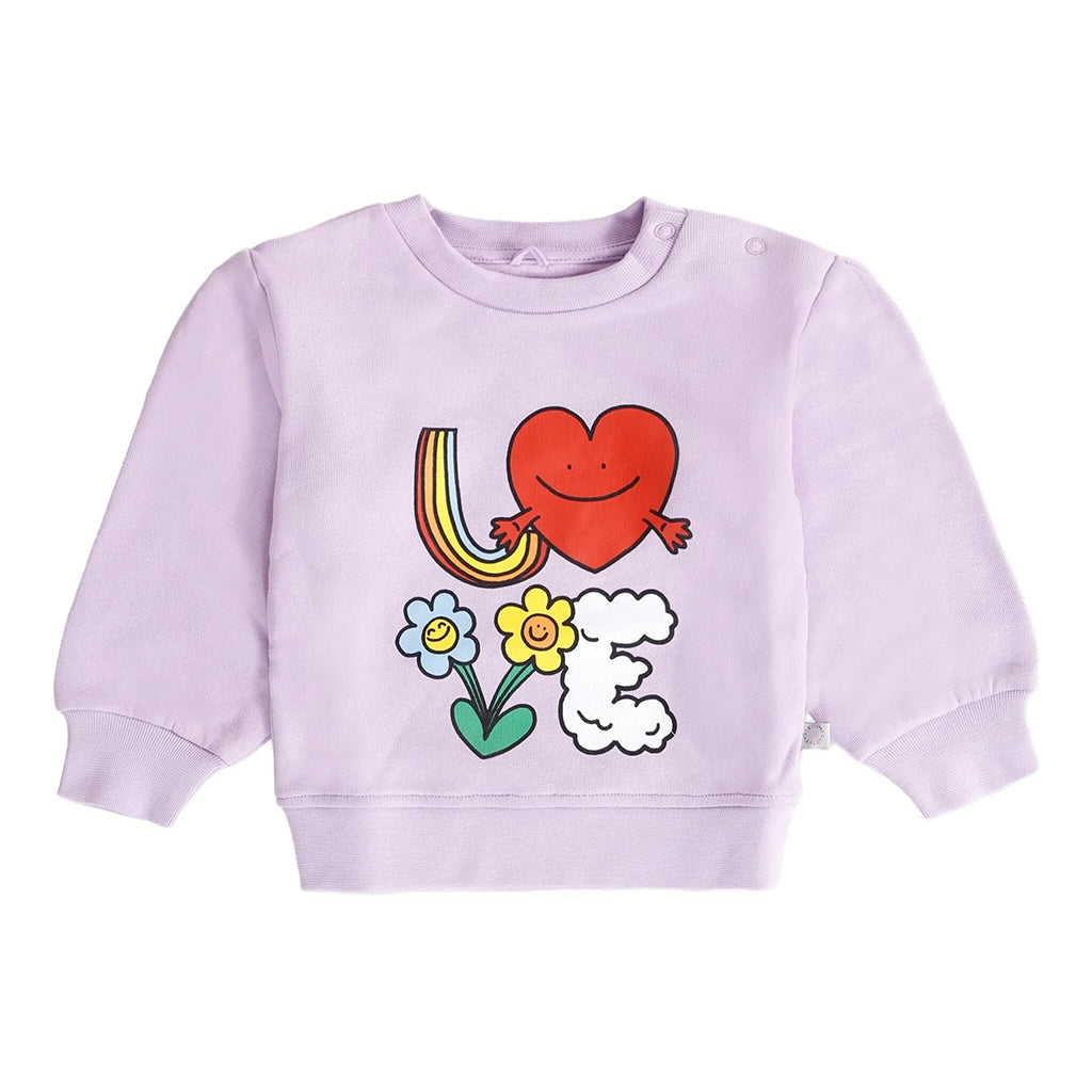 Stella McCartney Kids Rainbow Love Print Fleece Sweatshirt