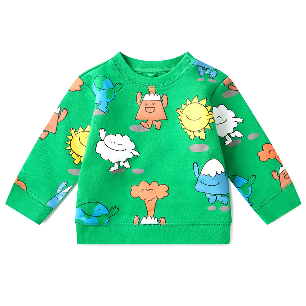 Stella McCartney Kids Earth Characters All-Over Print Fleece Sweatshirt