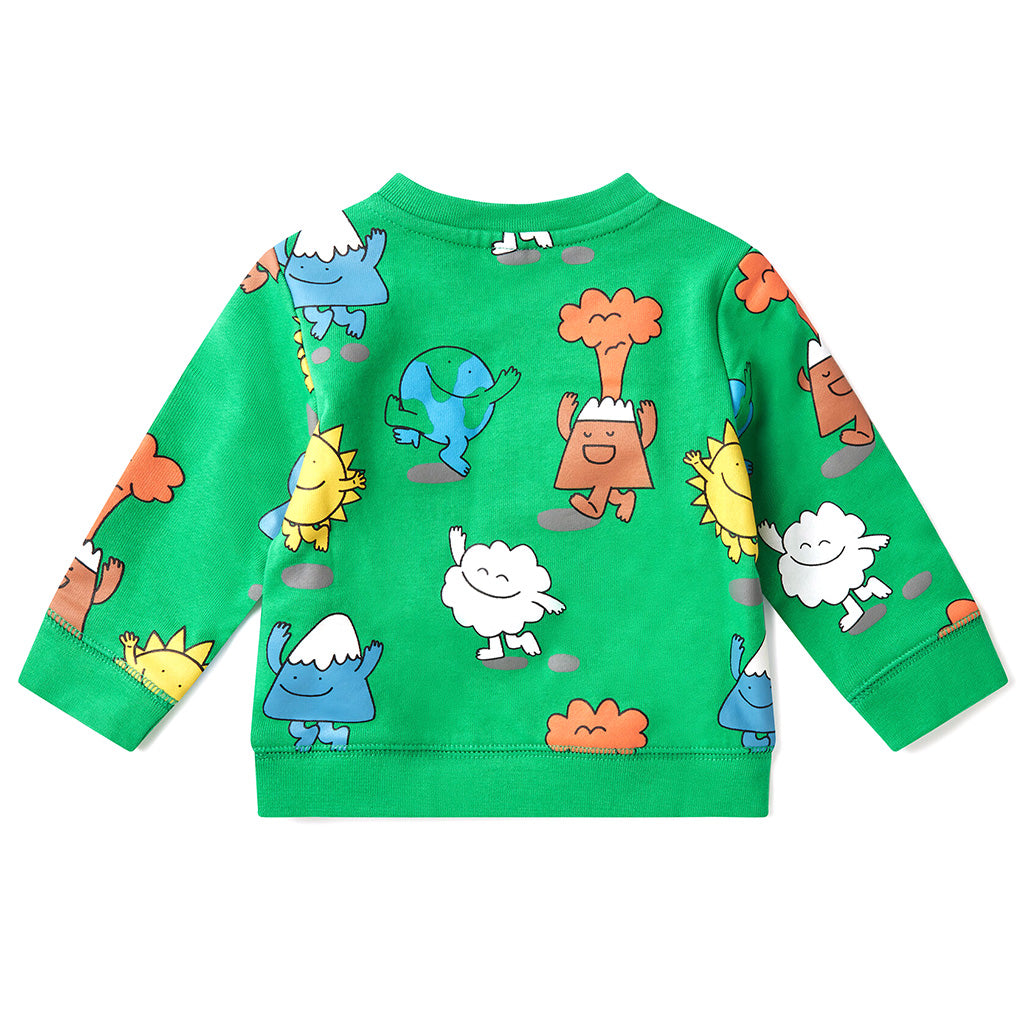 Stella McCartney Kids Earth Characters All-Over Print Fleece Sweatshirt