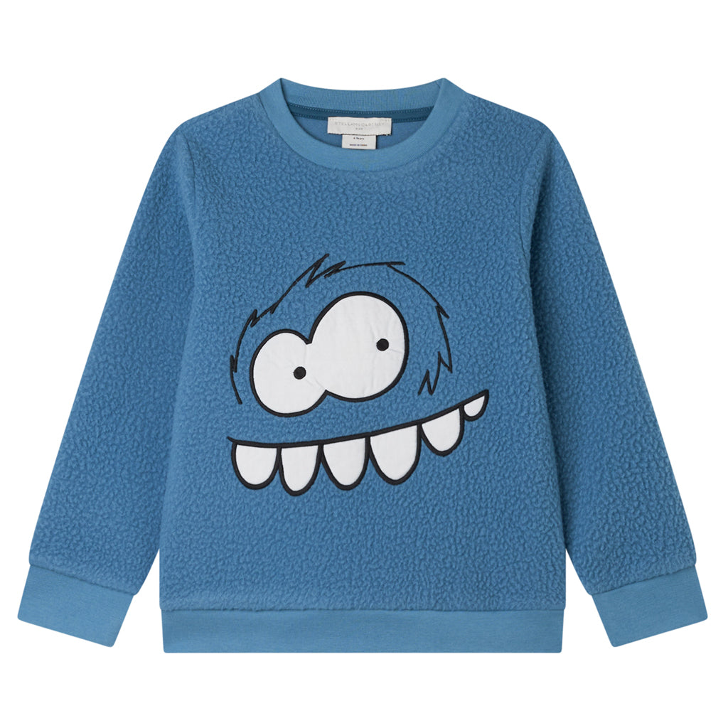 Stella McCartney Kids Yeti Faces Teddy Fleece Sweatshirt