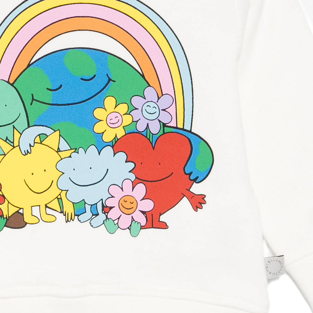 Stella McCartney Kids Rainbow Love Print Fleece Sweatshirt