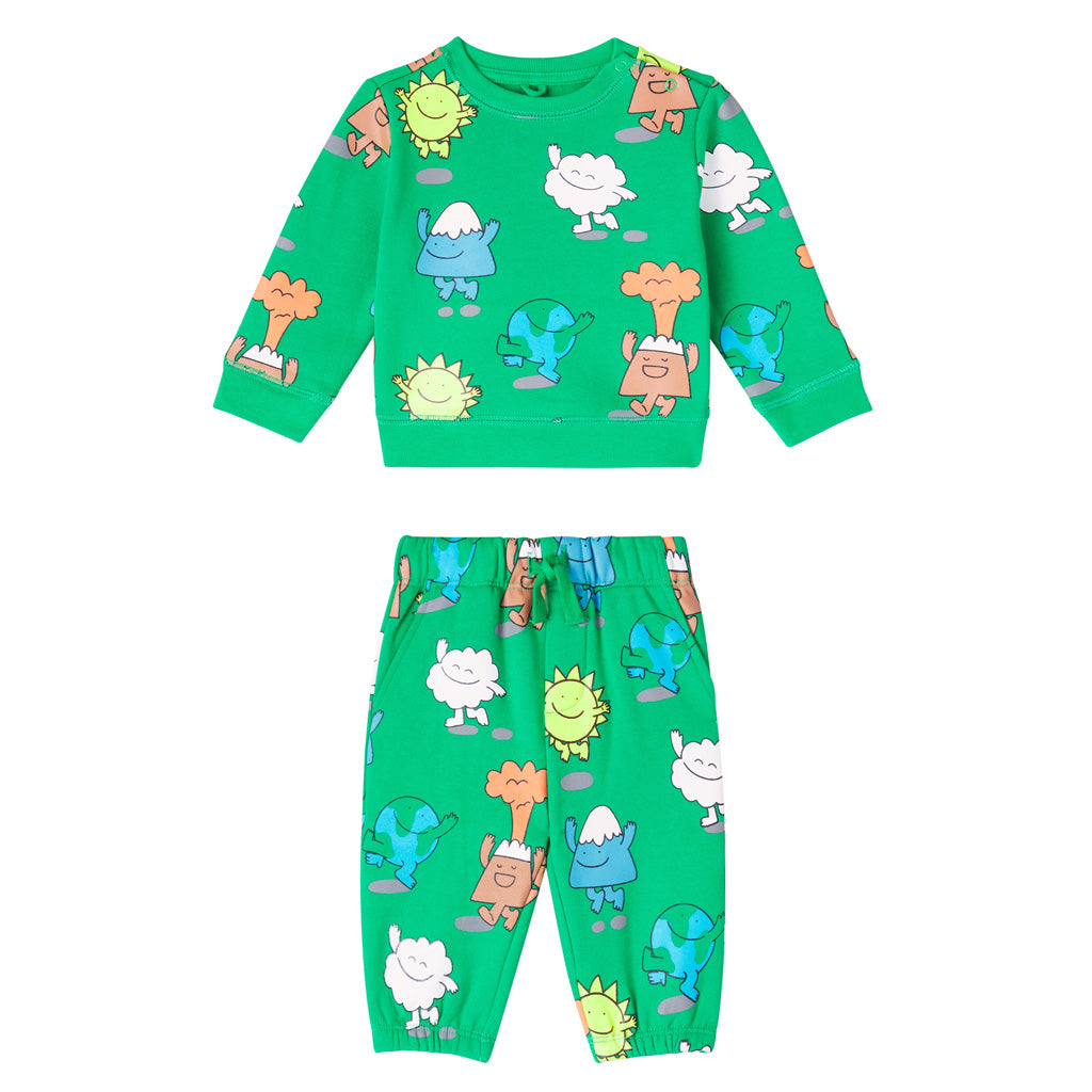 Stella McCartney Kids Earth Characters All-Over Print Fleece Tracksuit