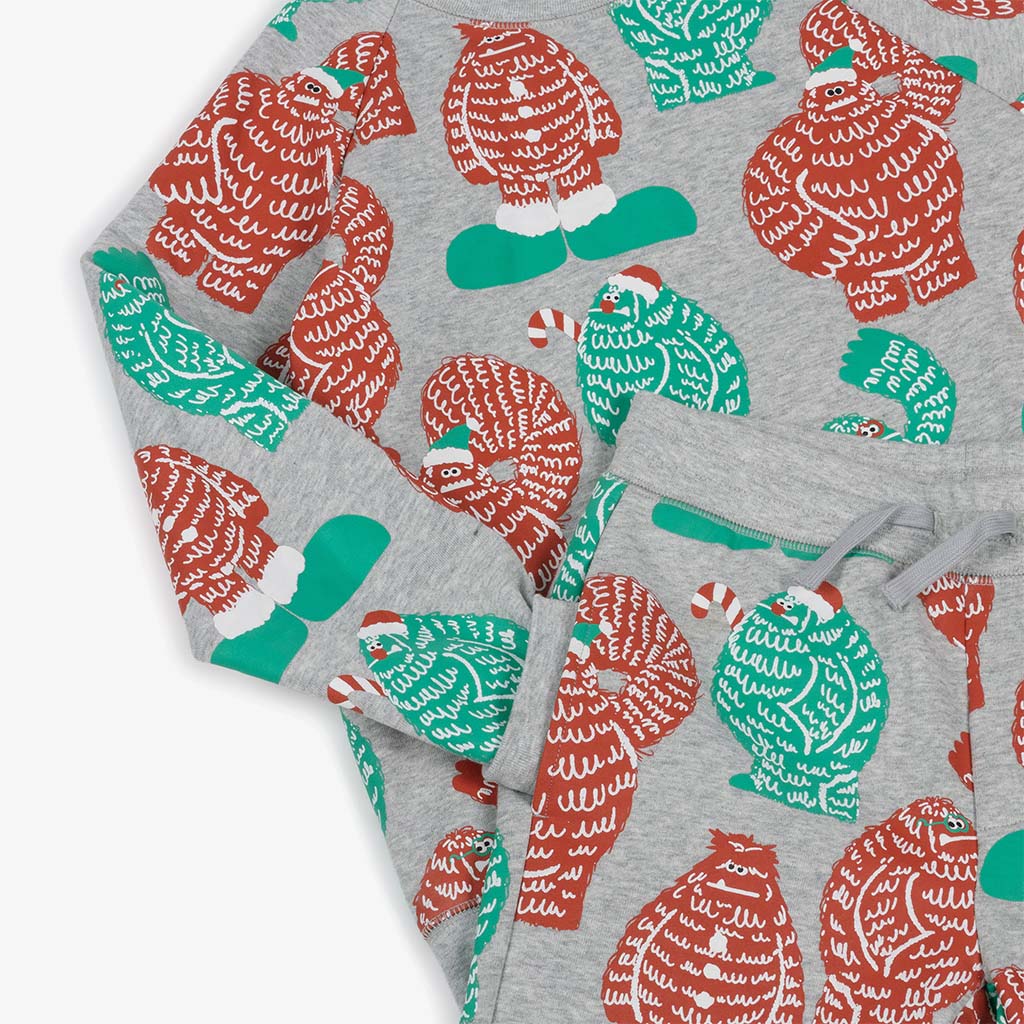 Stella McCartney Kids Xmas Yeti All-Over Print Fleece Tracksuit