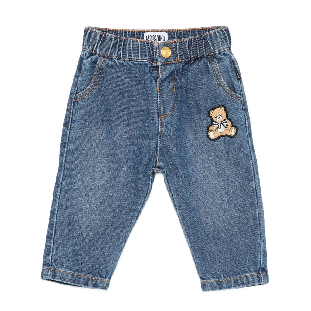 Moschino Kids Teddy Patch Denim Trousers