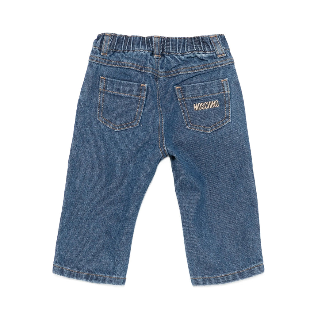 Moschino Kids Teddy Logo Denim Trousers