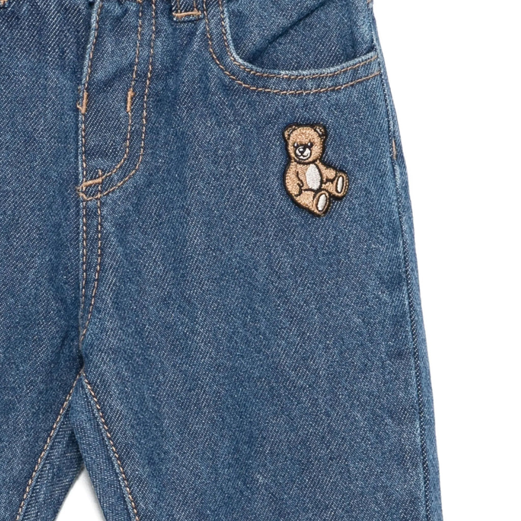 Moschino Kids Teddy Logo Denim Trousers