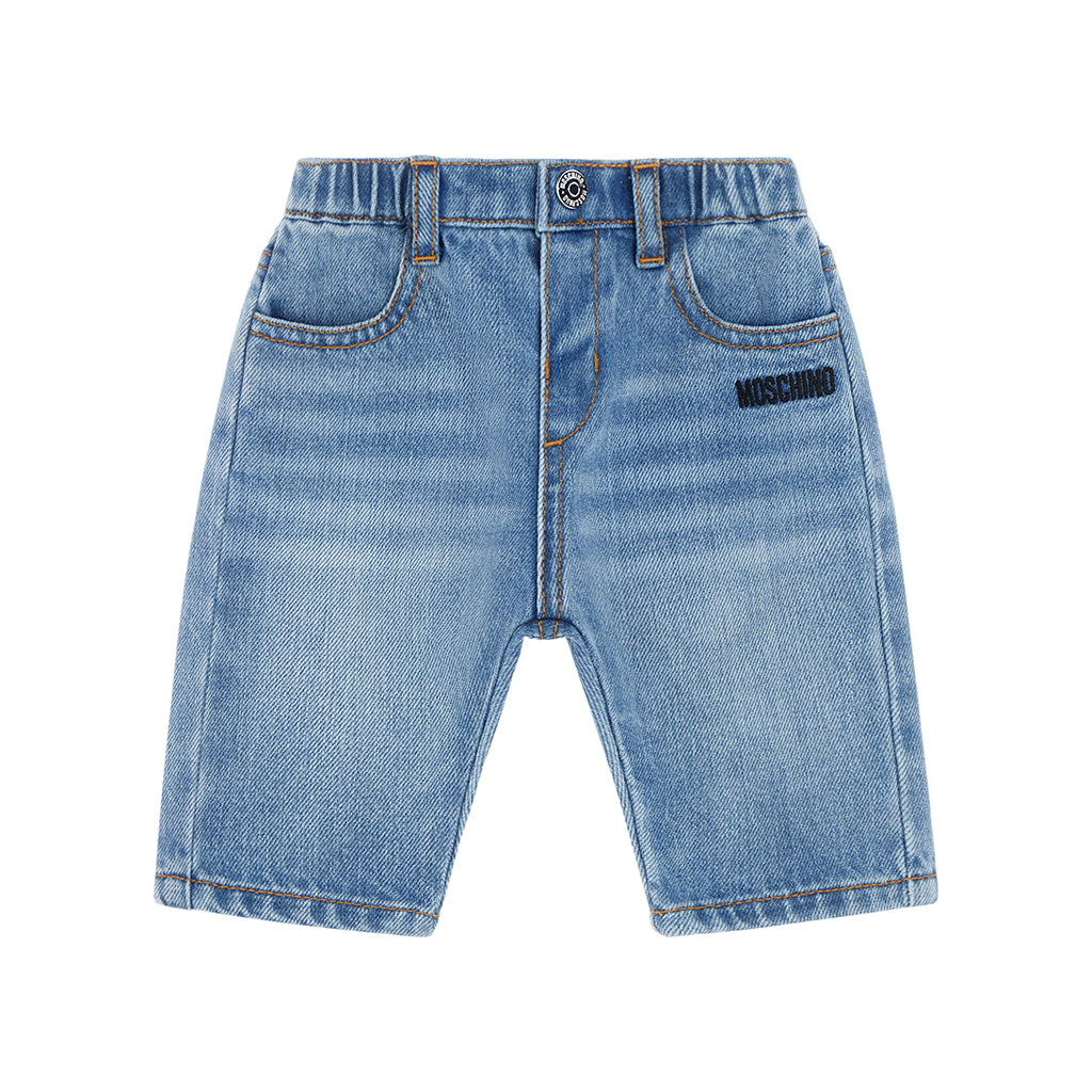 Moschino Kids Teddy Logo Denim Trousers