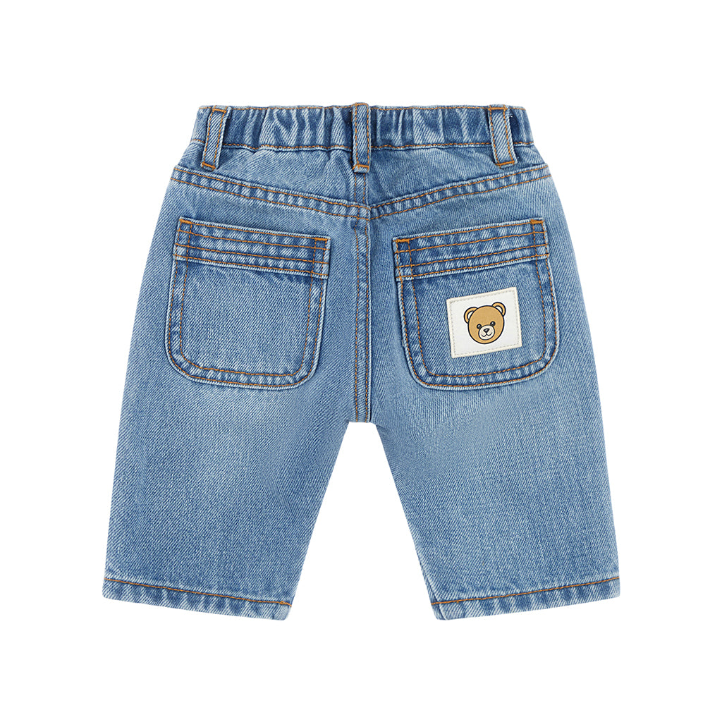 Moschino Kids Teddy Logo Denim Trousers