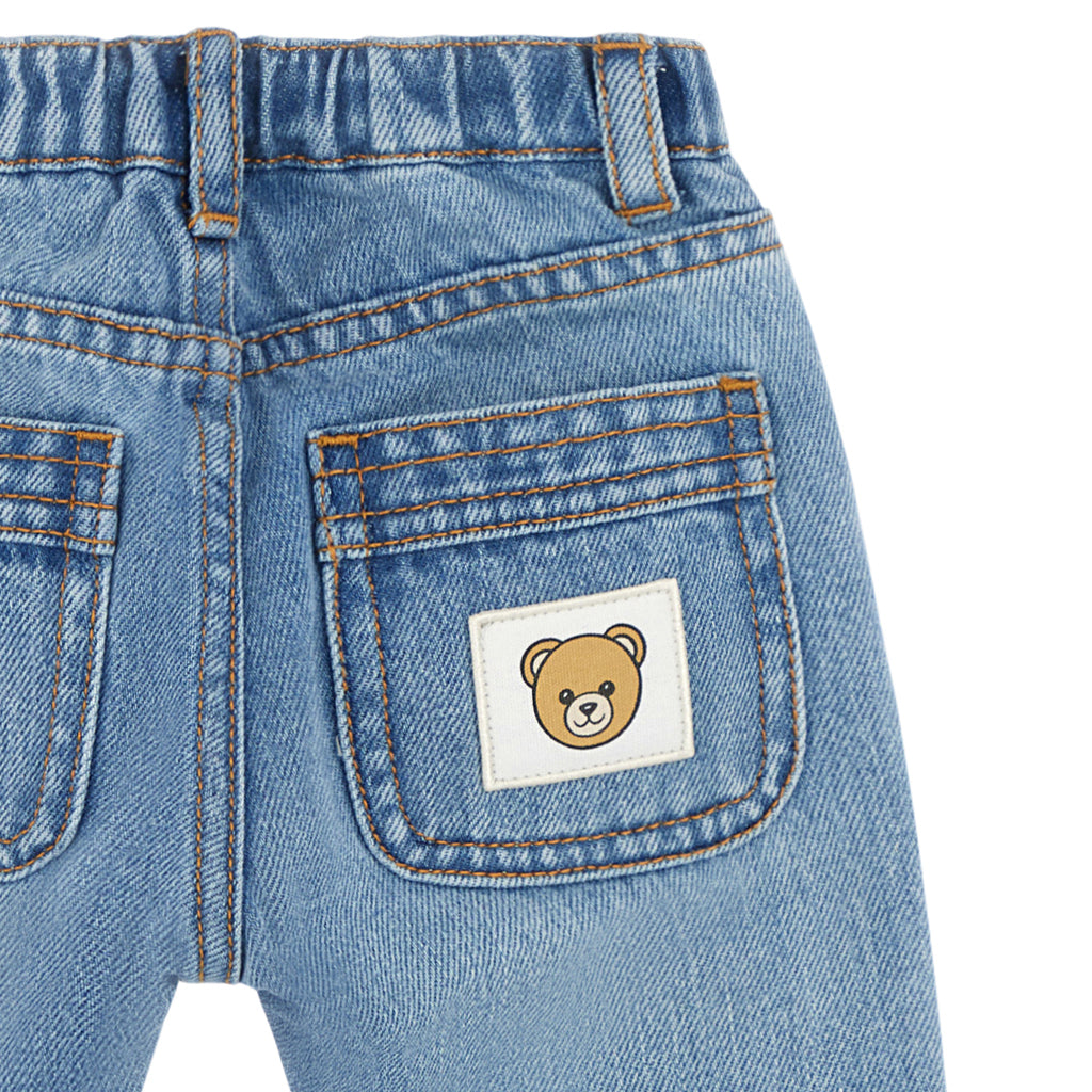 Moschino Kids Teddy Logo Denim Trousers