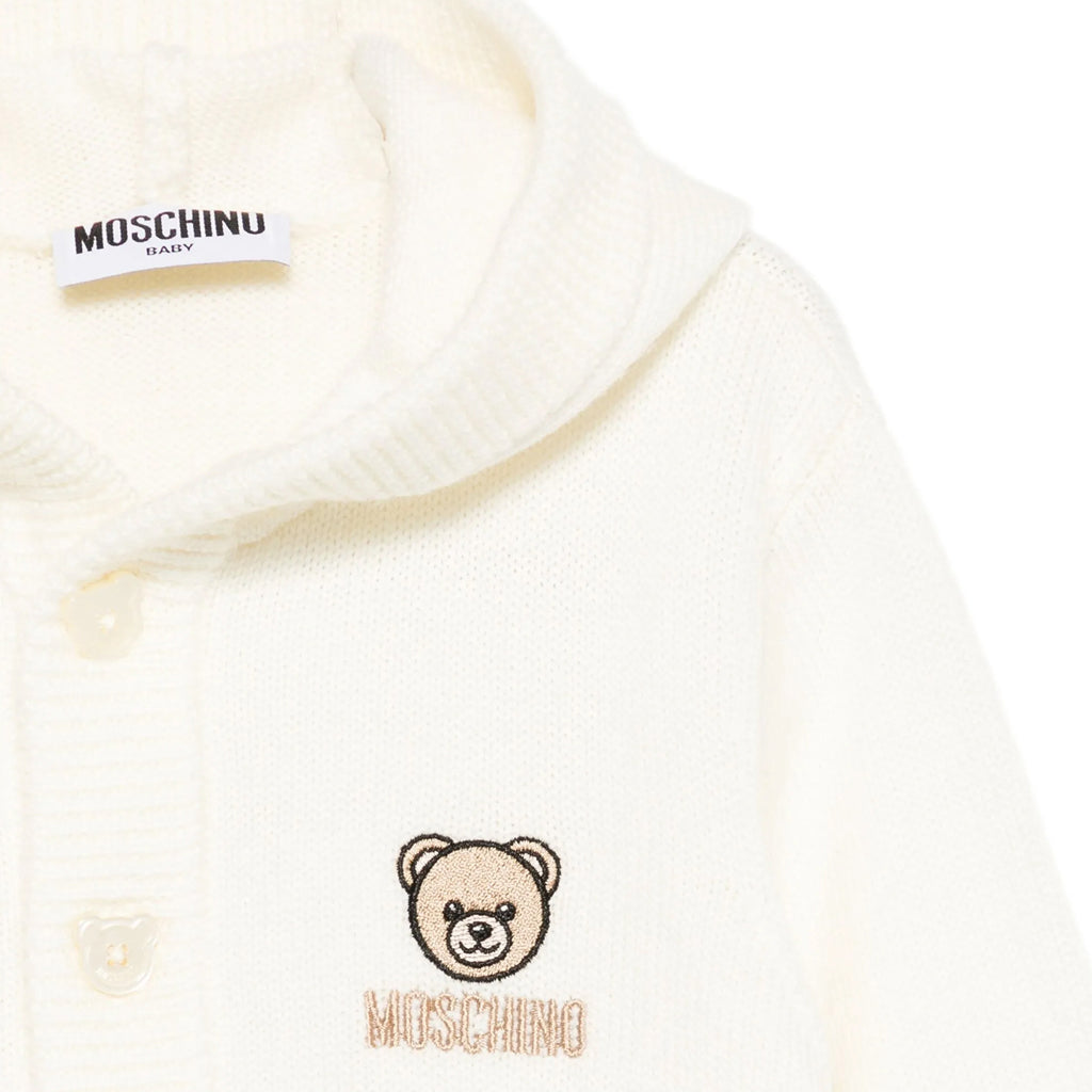 Moschino Kids Teddy Logo Knitted Cardigan