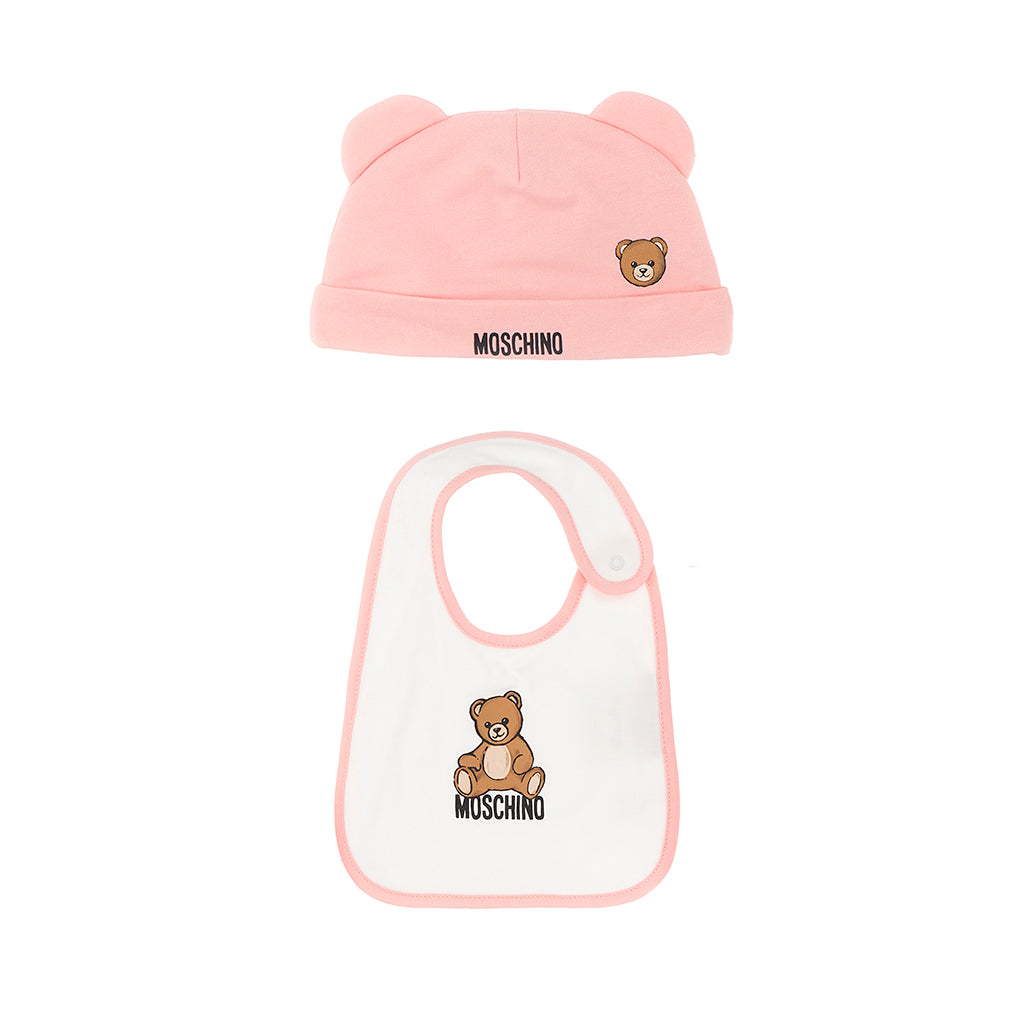 Moschino Kids Hat and Bib Set