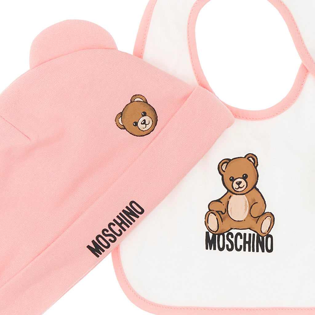 Moschino Kids Hat and Bib Set