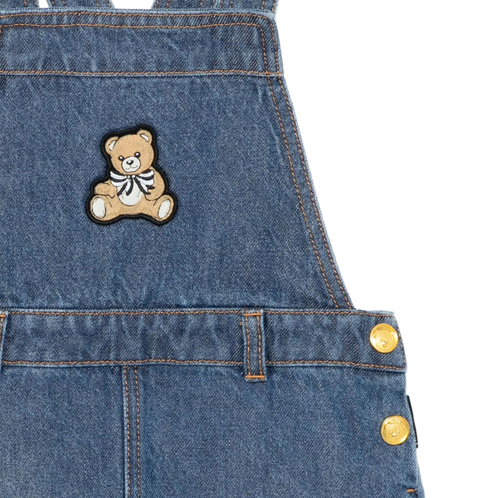 Moschino Kids Teddy Bear Denim Dungaree