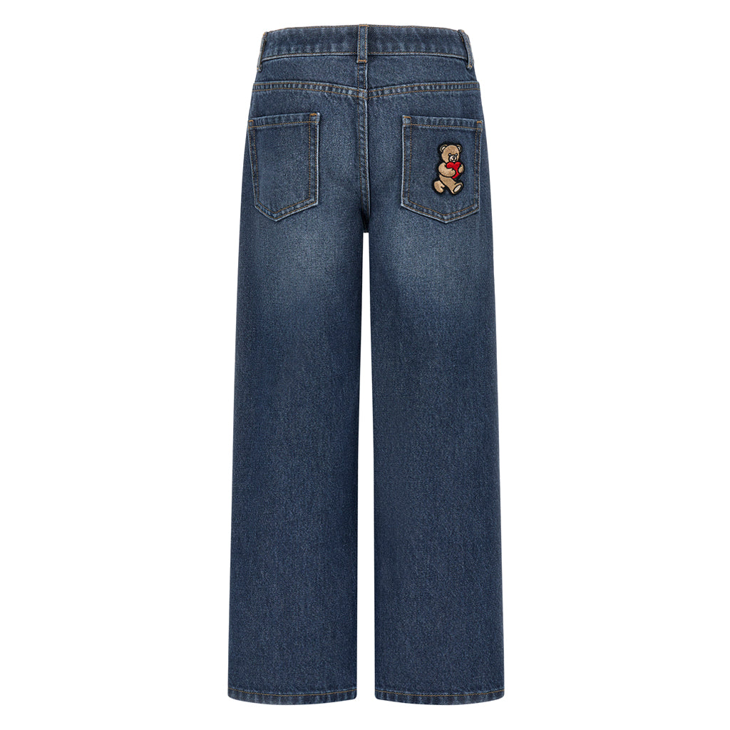 Moschino Kids Teddy Logo Denim Trousers