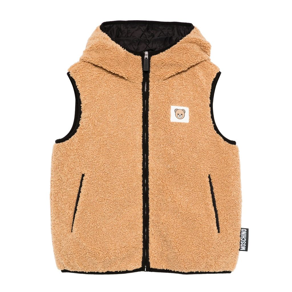 Moschino Kids Teddy Patch Hooded Gilet
