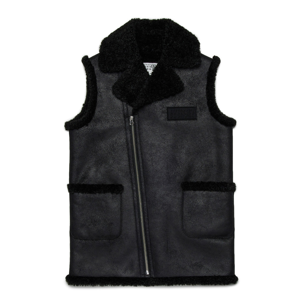 MM6 Kids Faux Leather Gilet