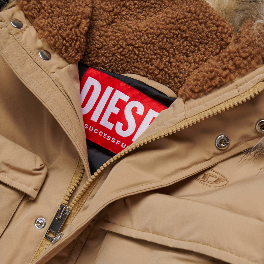 Diesel Kids Faux Fur Collar Parka