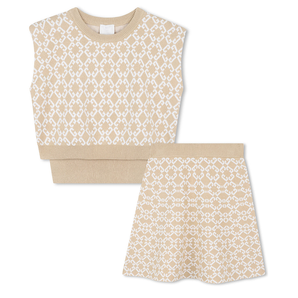 Givenchy Kids Logo Knit Top With Skirt Set