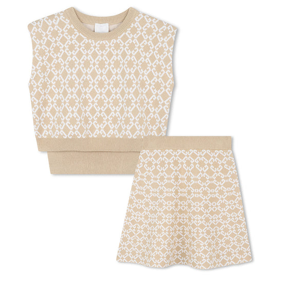 Givenchy Kids Logo Knit Top With Skirt Set
