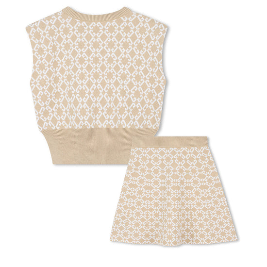 Givenchy Kids Logo Knit Top With Skirt Set