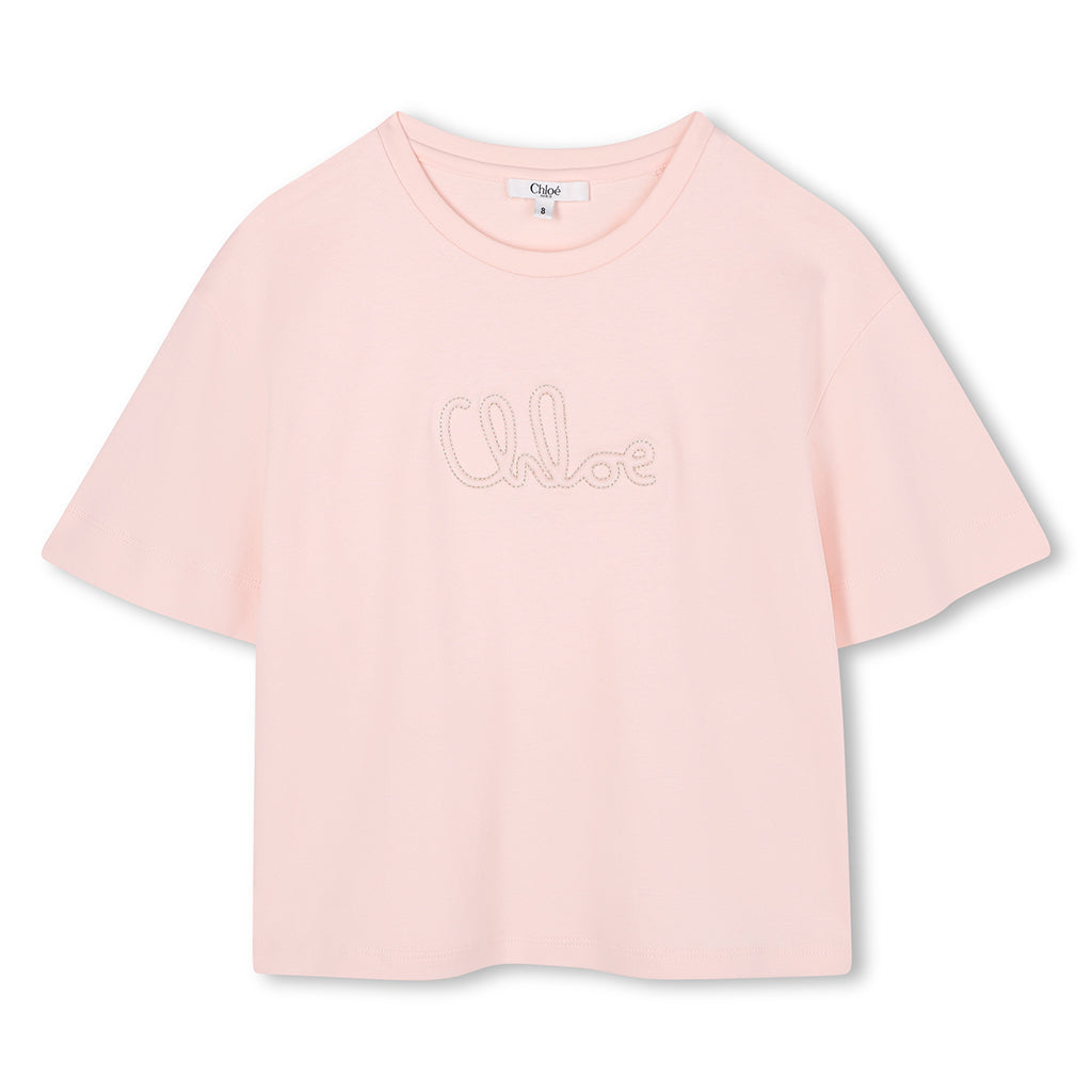 Tシャツ・カットソー CHLOE Woman T-Shirt Pink CH25AJH20173 6B1 Chloé Kids Short Sleeves Boxy Fit T-shirt – Kids21