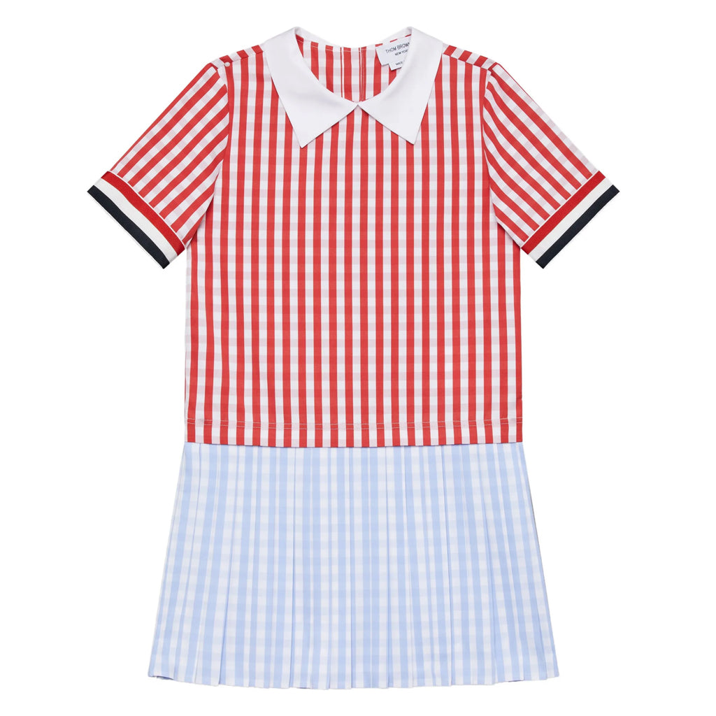 Thom Browne Kids Pleated Skirt Dress