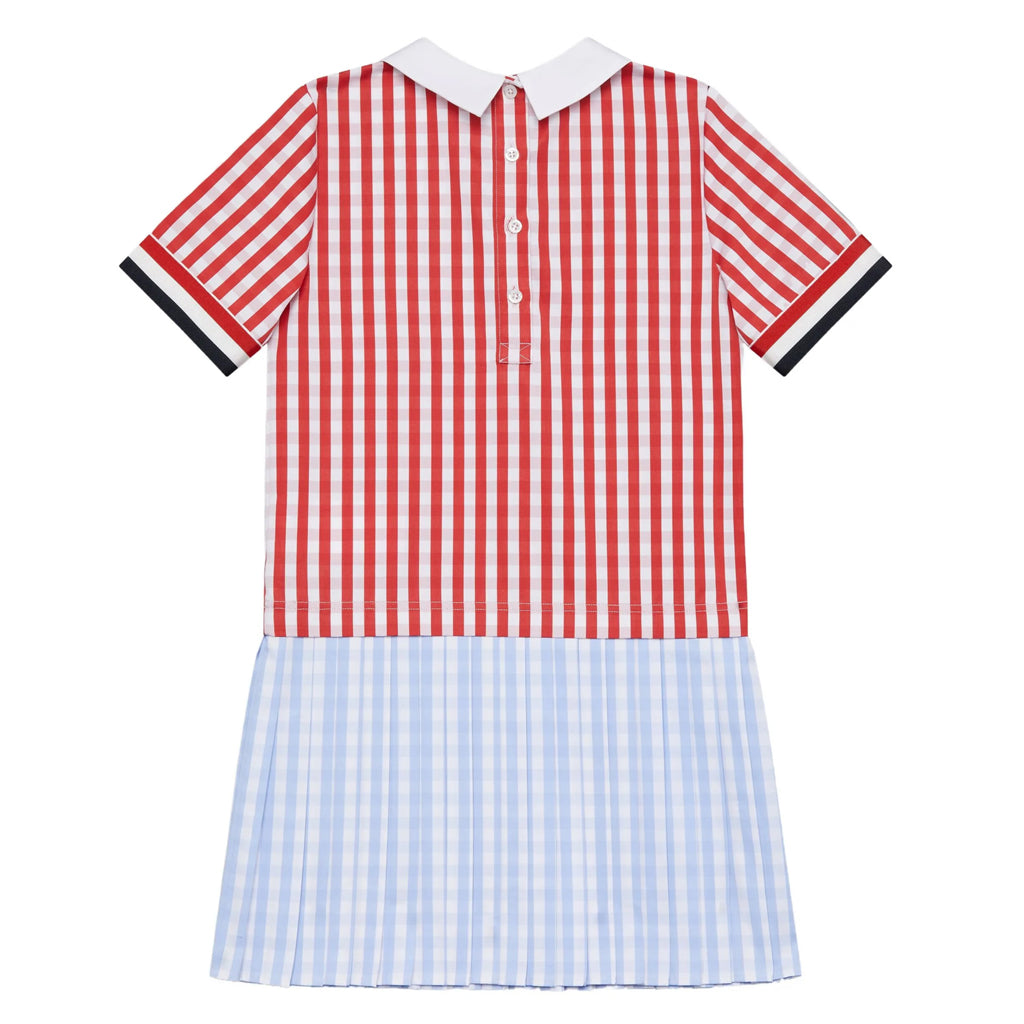 Thom Browne Kids Pleated Skirt Dress