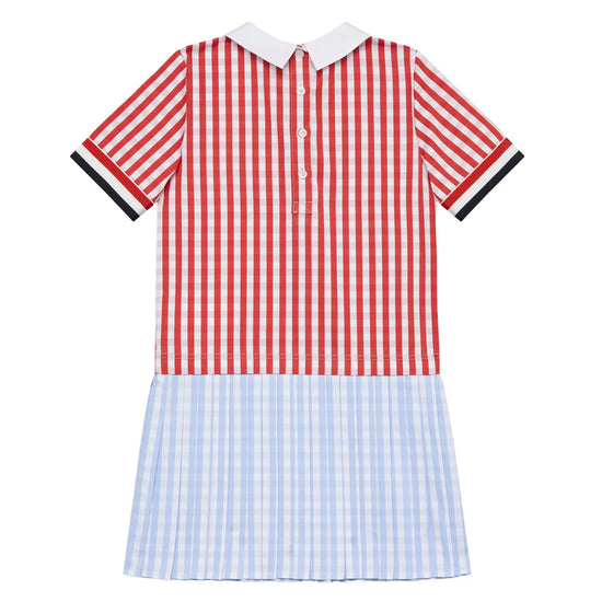 Thom Browne Kids Pleated Skirt Dress