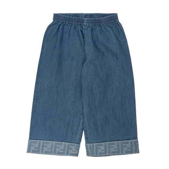 Fendi Kids Zucca Hem Jeans