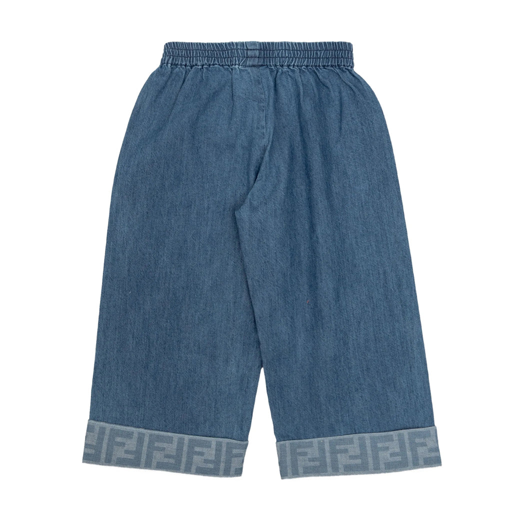 Fendi Kids Zucca Hem Jeans