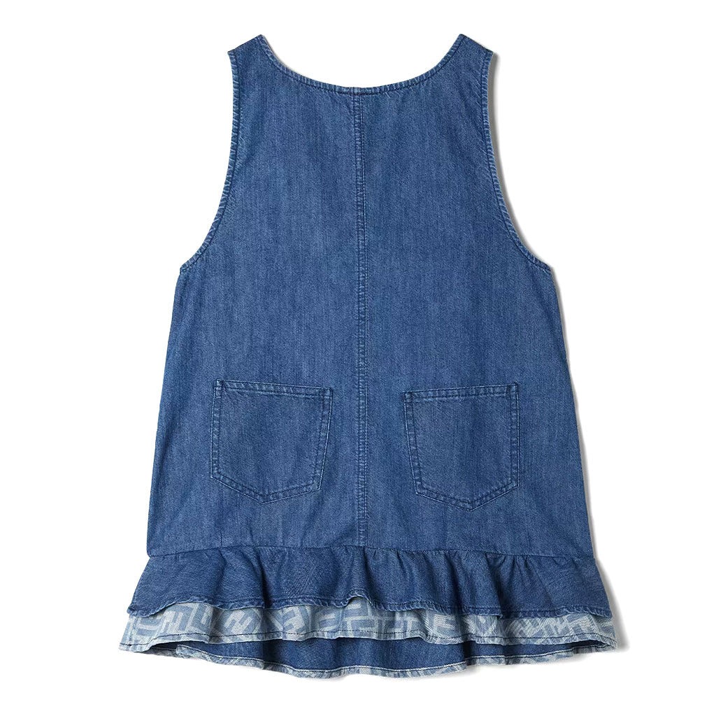 Fendi Kids Denim Logo Dress
