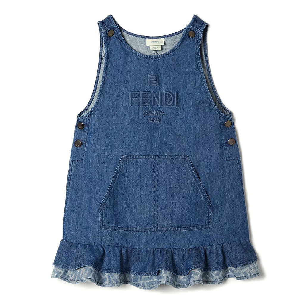 Fendi Kids Denim Logo Dress