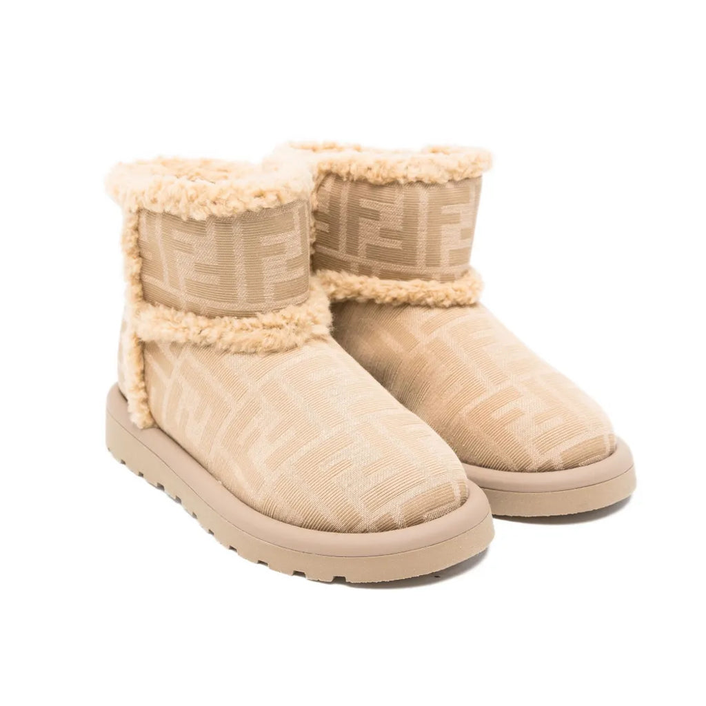 Fendi Kids FF Shearling Boots