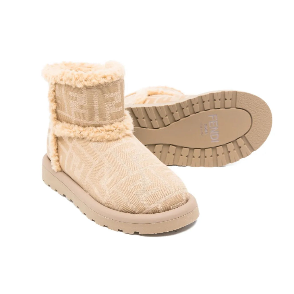 Fendi Kids FF Shearling Boots