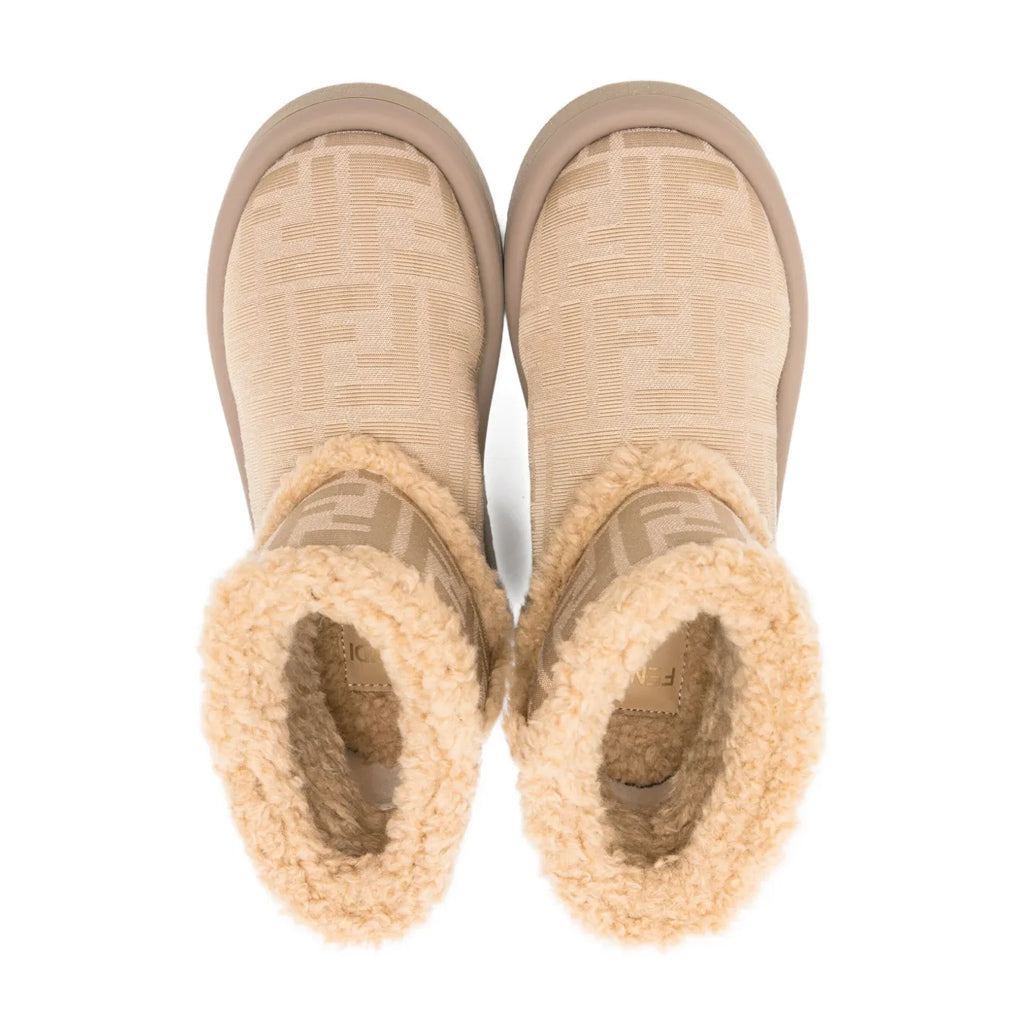Fendi Kids FF Shearling Boots