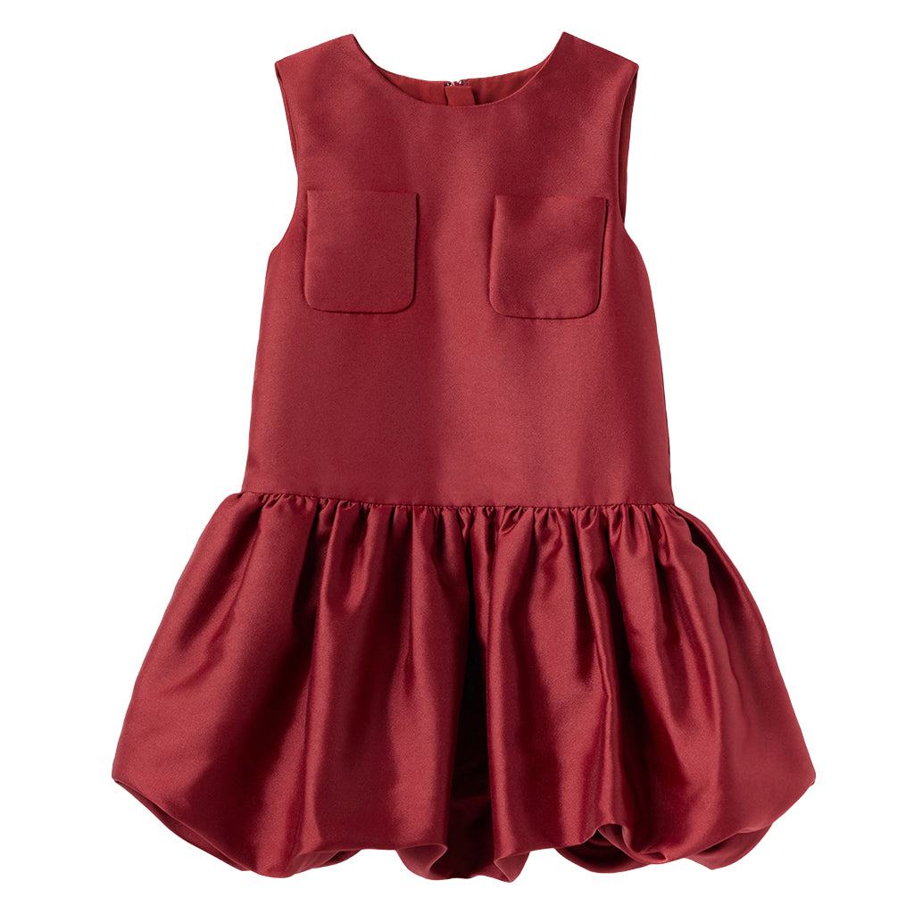 Self Portrait Kids Burgundy Taffeta Dress